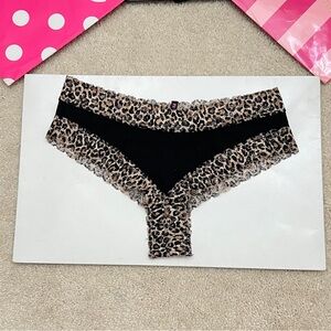 Victoria’s Secret PINK Leopard Print Lace Extra Low Rise Cheeky Panties Small S